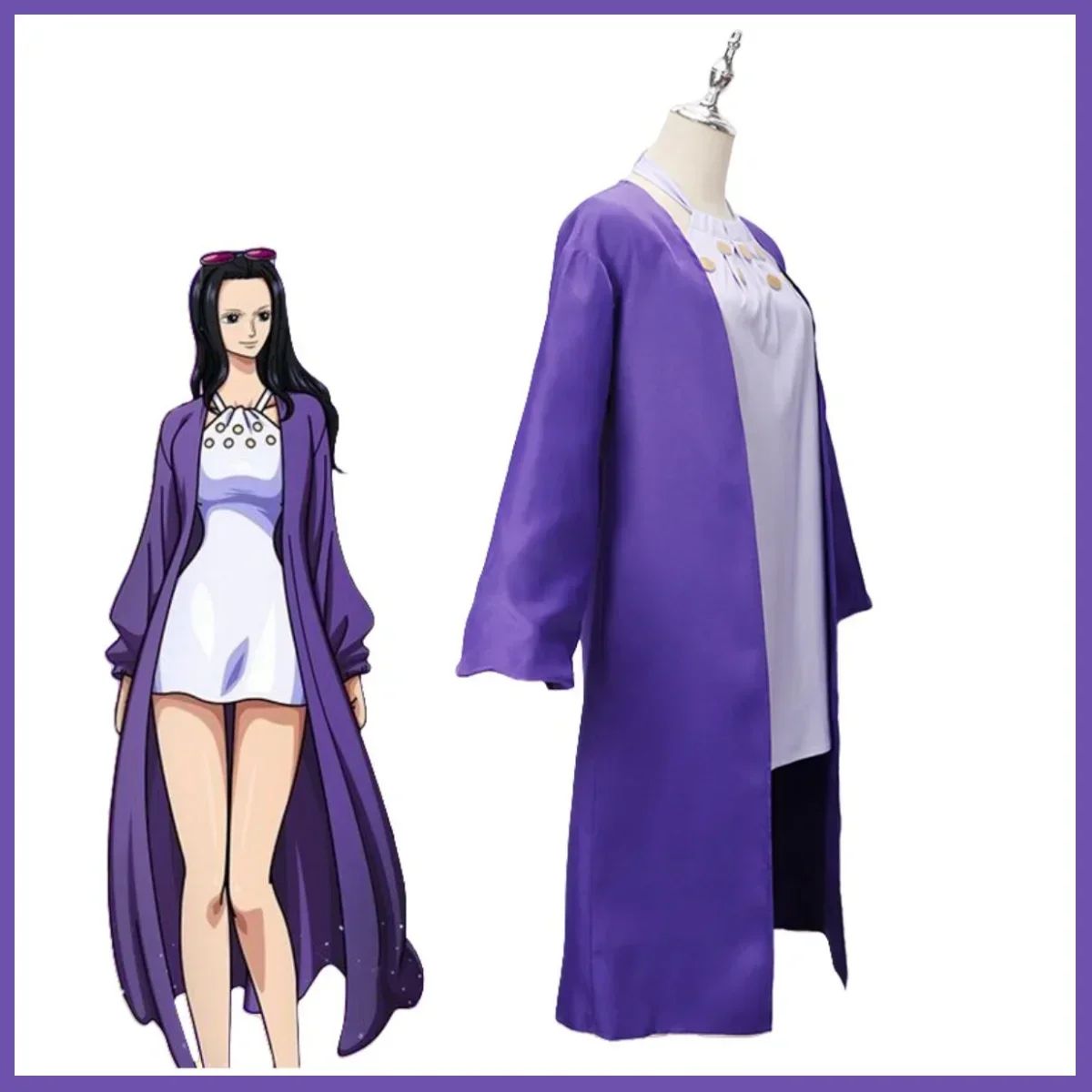 Nico Robin Purple Cosplay Dress - One Piece Costume for Halloween & Parties