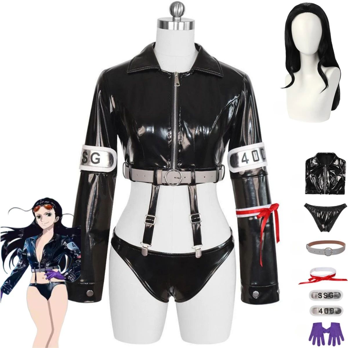 Nico Robin Cosplay Leather Shorts Set