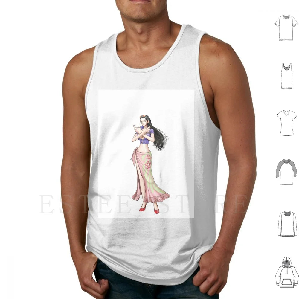 Nico Robin Tank Tops Vest Cotton Mugiwara Luffy Zora Sanji Robin Nami Brook Chopper Franky Jimbei Japan Shonen Manga Anime Oda