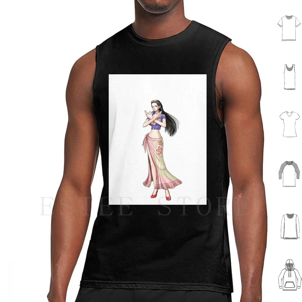 Nico Robin Tank Tops Vest Cotton Mugiwara Luffy Zora Sanji Robin Nami Brook Chopper Franky Jimbei Japan Shonen Manga Anime Oda