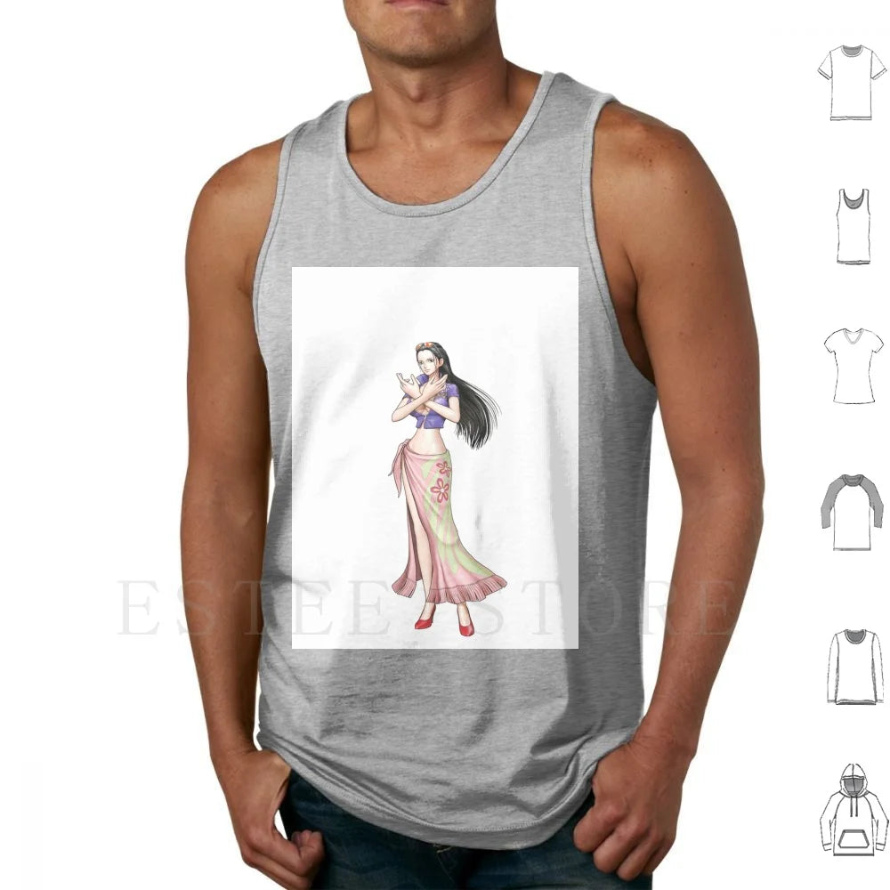 Nico Robin Tank Tops Vest Cotton Mugiwara Luffy Zora Sanji Robin Nami Brook Chopper Franky Jimbei Japan Shonen Manga Anime Oda