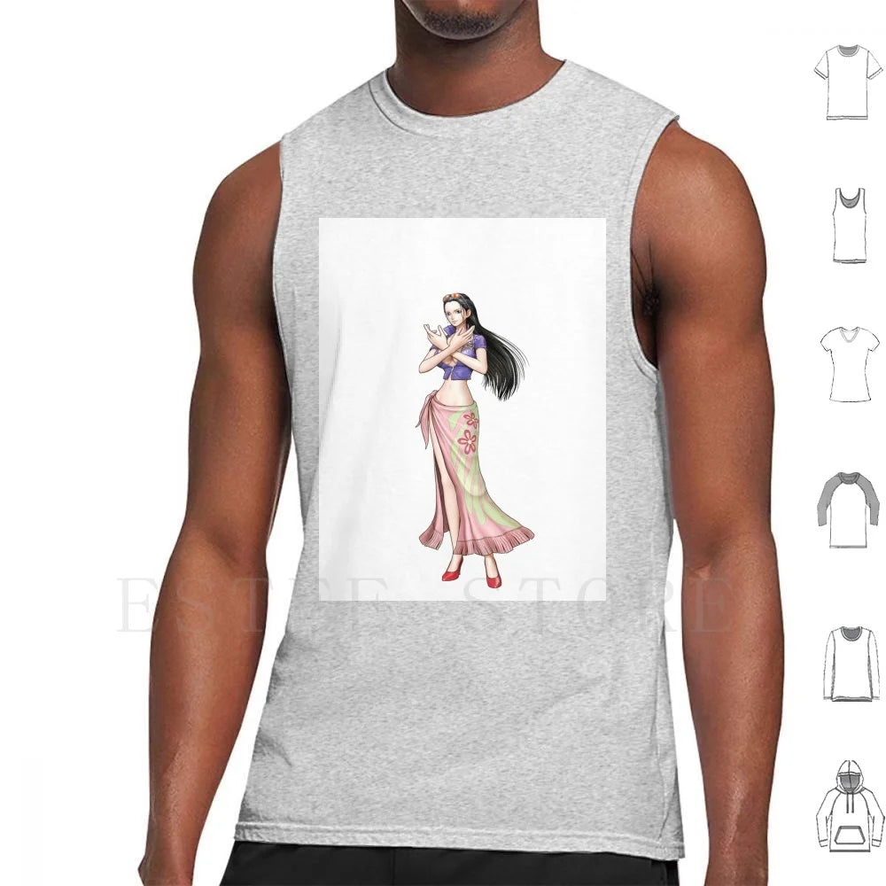 Nico Robin Tank Tops Vest Cotton Mugiwara Luffy Zora Sanji Robin Nami Brook Chopper Franky Jimbei Japan Shonen Manga Anime Oda