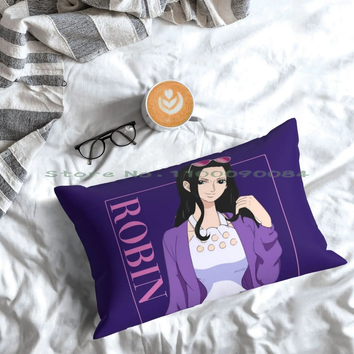 Nico Robin Pillow Case 20x30 50*75 Sofa Bedroom Japanese Style Pink Maneki Neko Anime Lucky Cats Kitten Kitty Sakura Cute