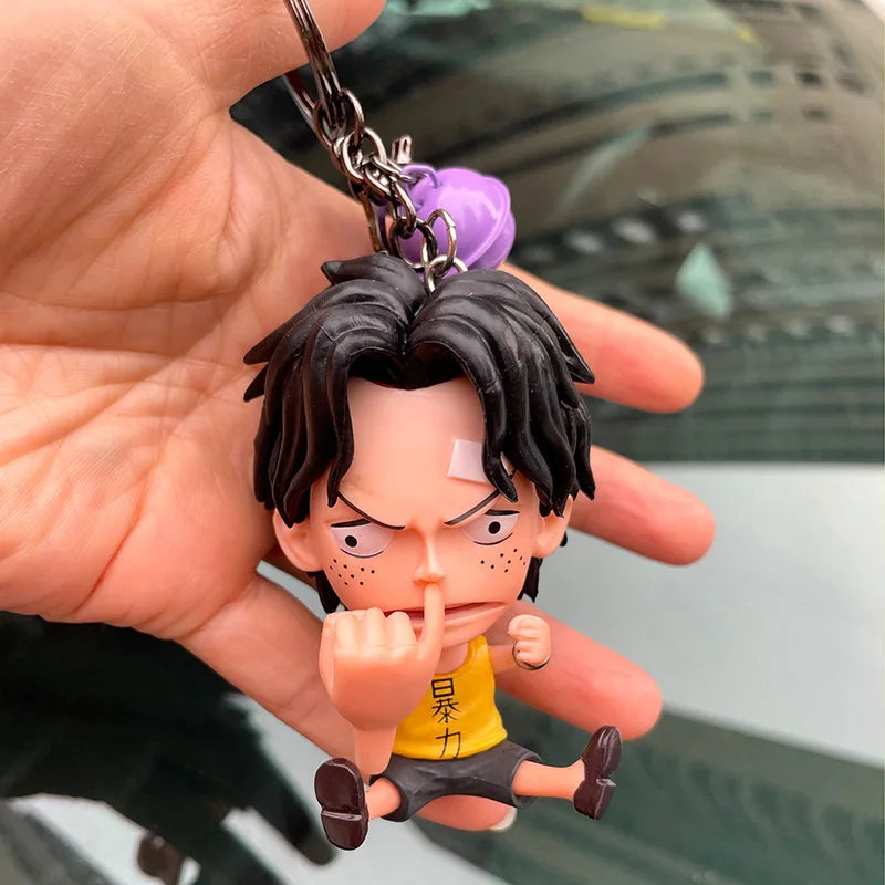 One Piece Anime Figure Keychain Luffy Boa Hancock Nico Robin Cute Doll Bag Pendant Zoro PVC Collectible Car Decoration Gifts