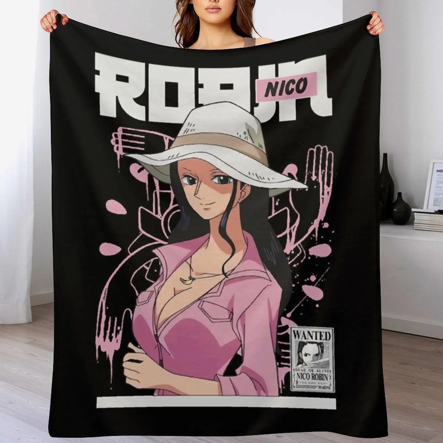 Nico Robin v1 - Tshirt Throw Blanket Soft Big Furrys Beach Blankets