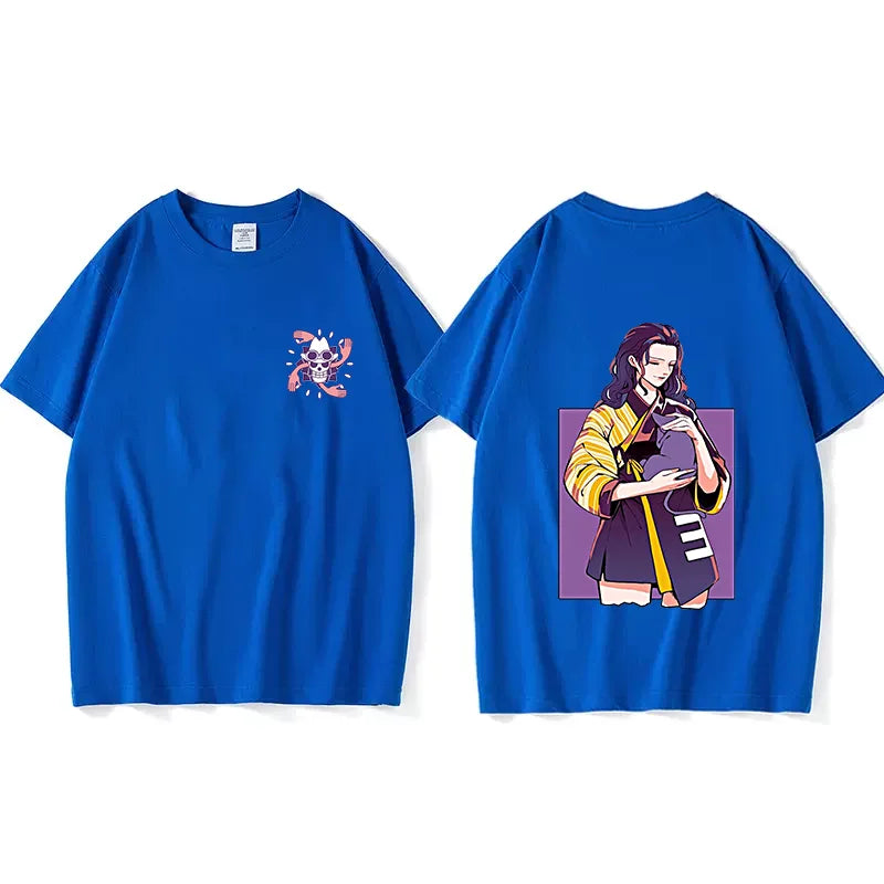 Anime ONE PIECE T-shirt Nico Robin Printed T-shirt Leisure Sports Street Men's and Women's T-shirt