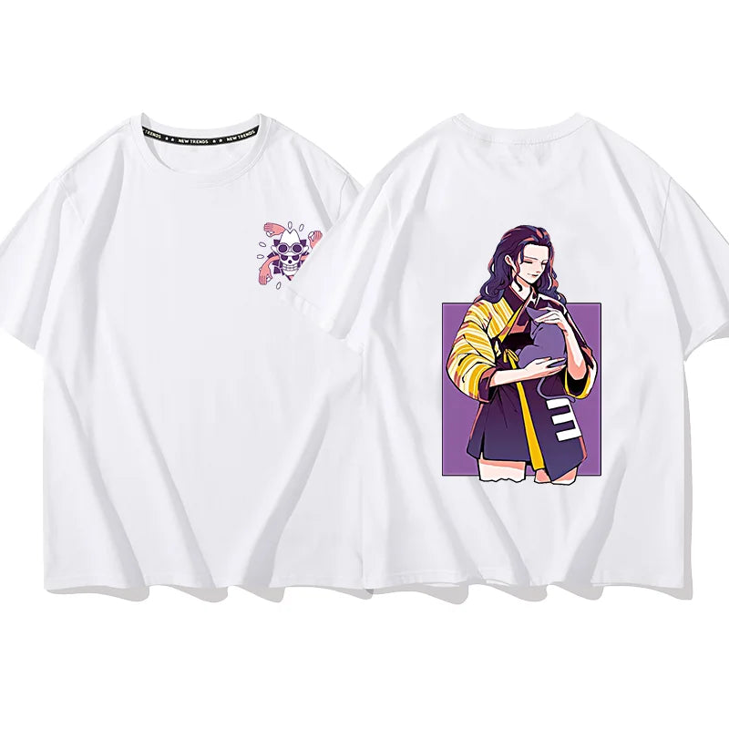 Anime ONE PIECE T-shirt Nico Robin Printed T-shirt Leisure Sports Street Men's and Women's T-shirt