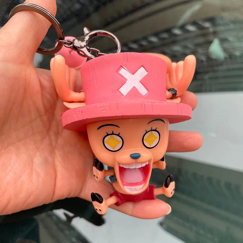 One Piece Anime Figure Keychain Luffy Boa Hancock Nico Robin Cute Doll Bag Pendant Zoro PVC Collectible Car Decoration Gifts