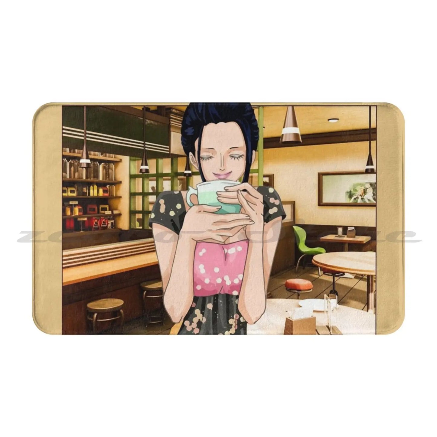 Nico Robin Coffee Shop Carpet Water Absorb Non-Slip Door Mat Devil Child Anime Manga Anime Bounty Wanted Monkey D Luffy Roronoa