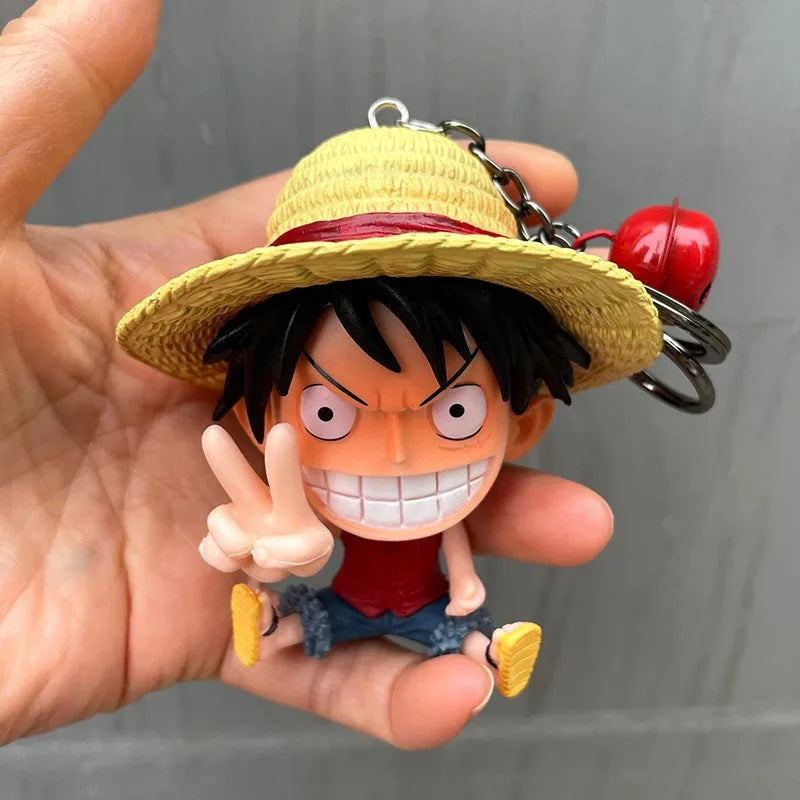 One Piece Anime Figure Keychain Luffy Boa Hancock Nico Robin Cute Doll Bag Pendant Zoro PVC Collectible Car Decoration Gifts