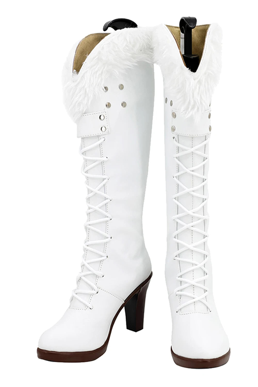 Nico Robin Cosplay Boots – White Leather Long Boots for Halloween & Parties