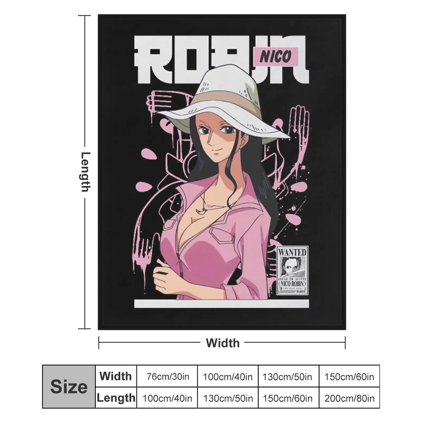 Nico Robin v1 - Tshirt Throw Blanket Soft Big Furrys Beach Blankets