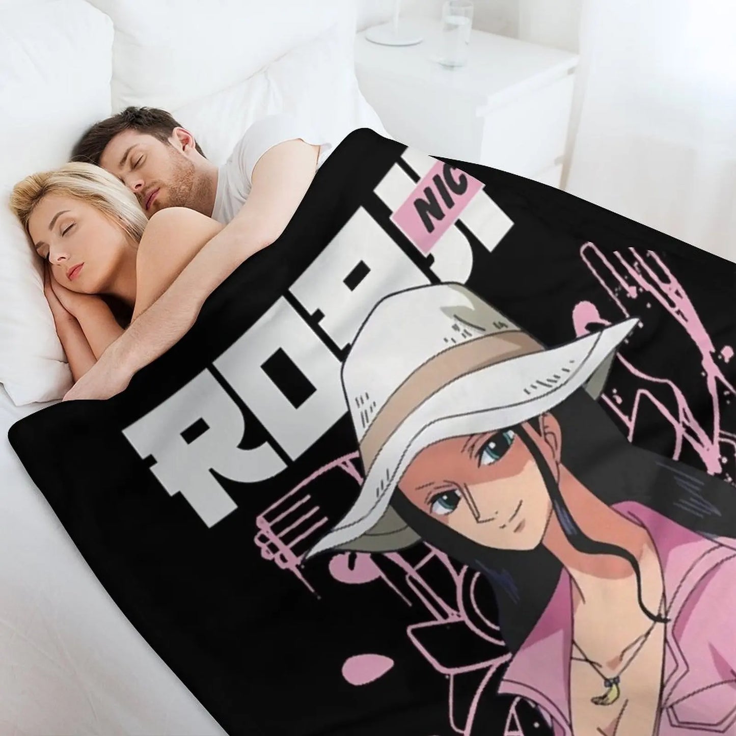 Nico Robin v1 - Tshirt Throw Blanket Soft Big Furrys Beach Blankets