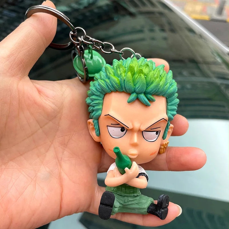 One Piece Anime Figure Keychain Luffy Boa Hancock Nico Robin Cute Doll Bag Pendant Zoro PVC Collectible Car Decoration Gifts