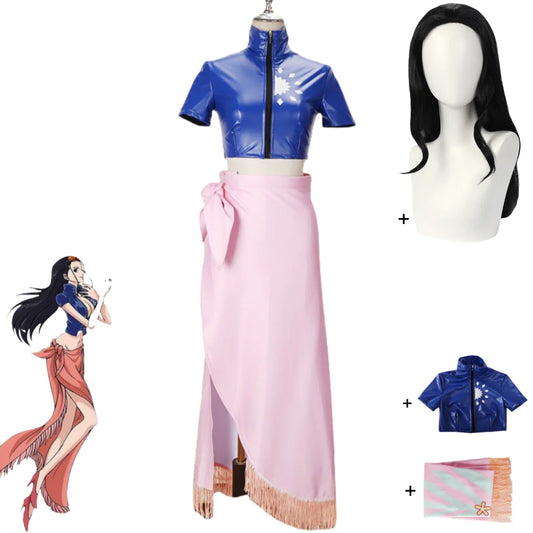 Anime Nico Robin Miss Allsunday Cosplay Costume Wig Adult Sexy Woman Coat Skirt Hallowen Two Years Later Uniform Suit