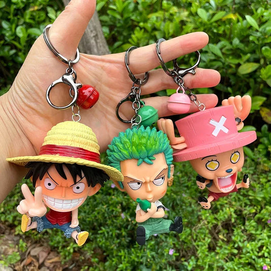 One Piece Anime Figure Keychain Luffy Boa Hancock Nico Robin Cute Doll Bag Pendant Zoro PVC Collectible Car Decoration Gifts