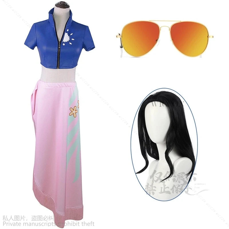 Anime Cosplay Costume Dress Outfits Nico Robin Cosplay Custom Glasses Party Wig Suit Costumes For Girl Halloween Lolita Suit