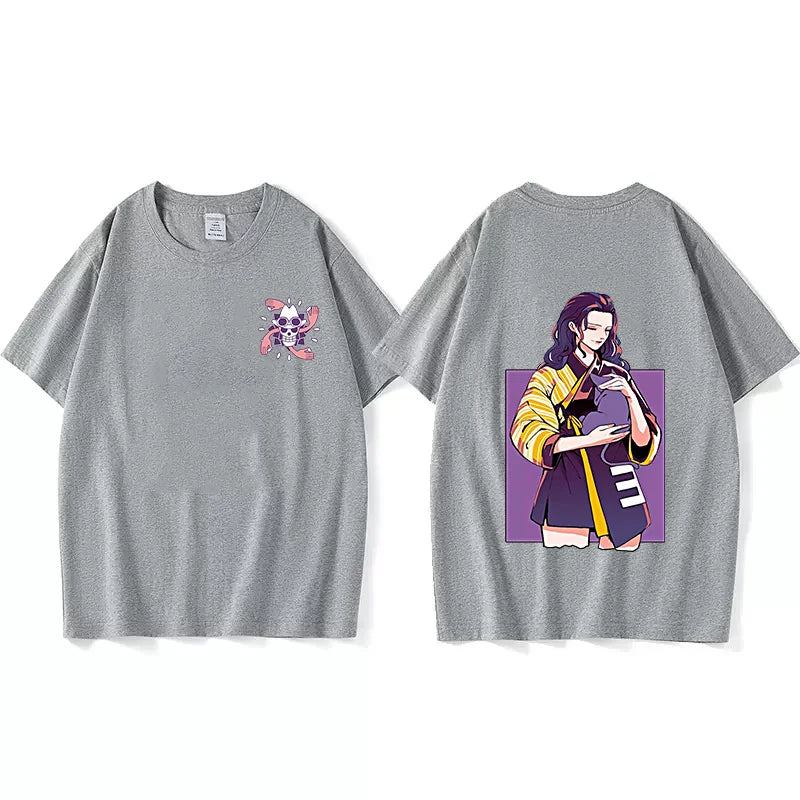 Anime ONE PIECE T-shirt Nico Robin Printed T-shirt Leisure Sports Street Men's and Women's T-shirt