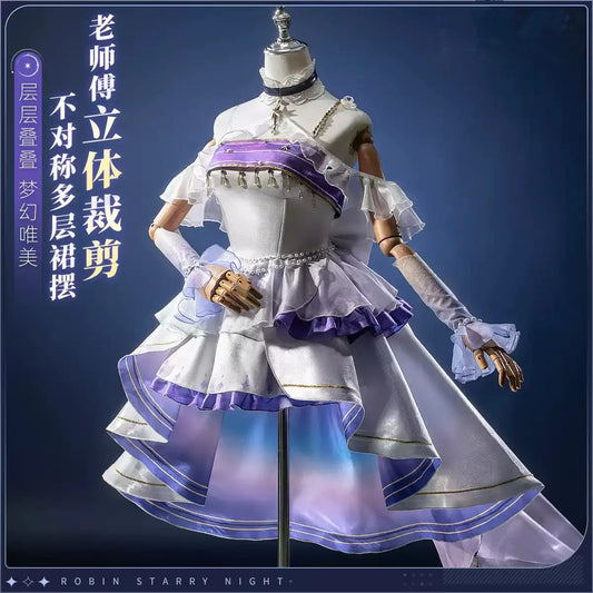 Robin Cosplay Costume Dress Game Honkai: Star Rail Anime Women Fashion Dress Comic-con Party Full Set Robin Role Play Clothing