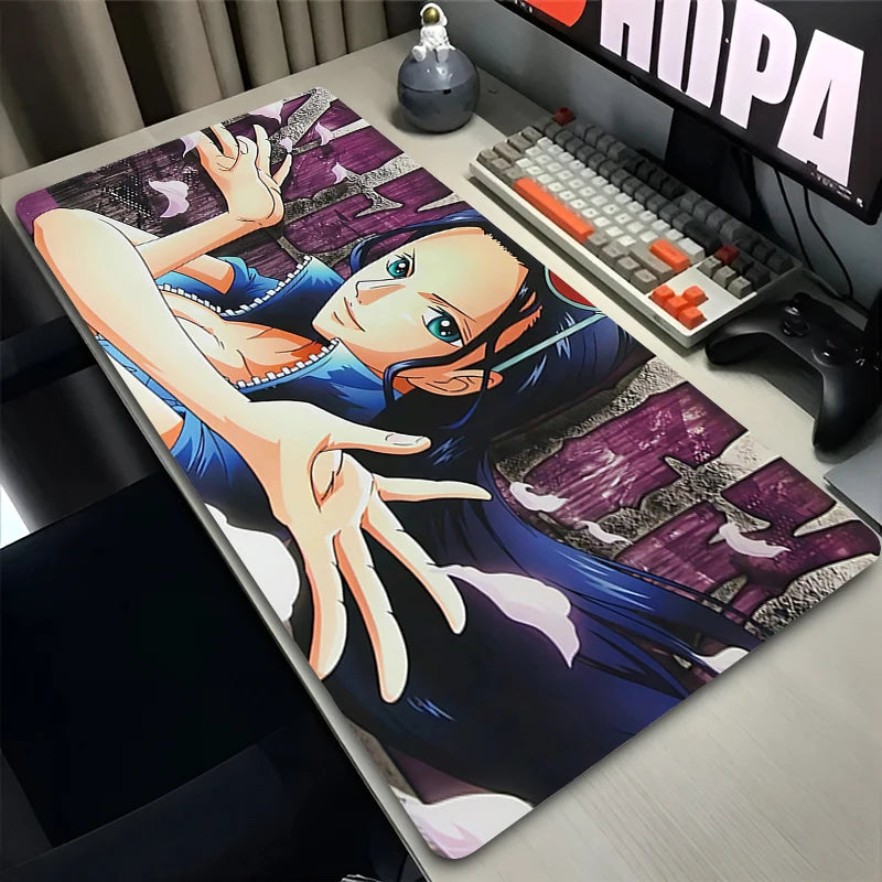 Anime Mouse Pad Gamer Computer Accessories Desk Mat O-one P-piece Nico Robin Playmat Gaming Office Deskmat Mousepad Large Carpet