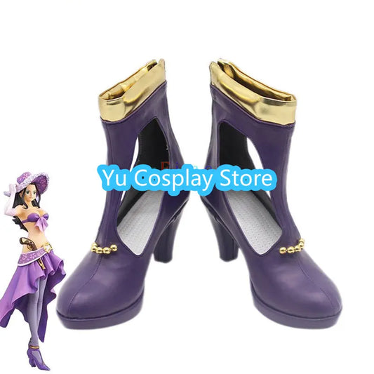 Nico Robin Cosplay Shoes Miss Allsunday Cosplay Boots Halloween Carnival Props PU Leather Shoes Custom Made