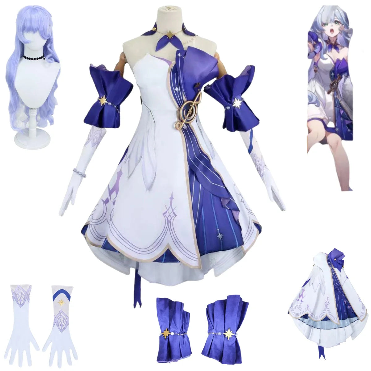 Robin Cosplay Costumes Comic Game Character Costume Halloween Long-Sleeved Dresses Costume Honkai Star RaiI GW064