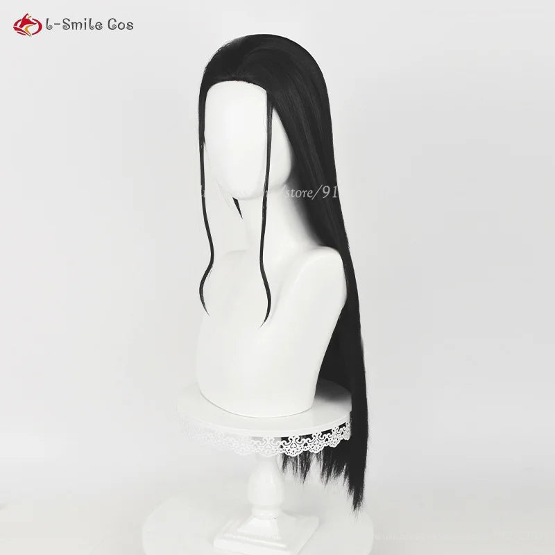 65cm Long Nico Robin Cosplay Black Wig Miss Allsunday Wig Nico Wigs Glasses Heat Resistant Hair Women Party Anime Wigs + Wig Cap