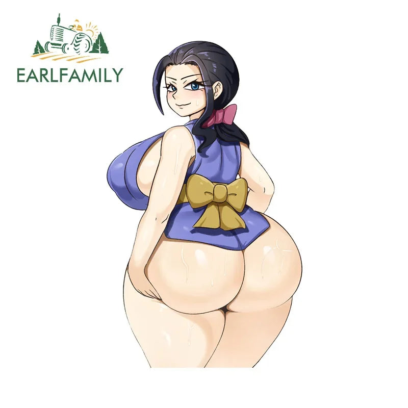 EARLFAMILY 13cm x 6.9cm Nico Robin Big Ass Car Stickers NSFW Ahegao Bikini Beach Ecchi Accessories Hentai Butt Pretty Decal