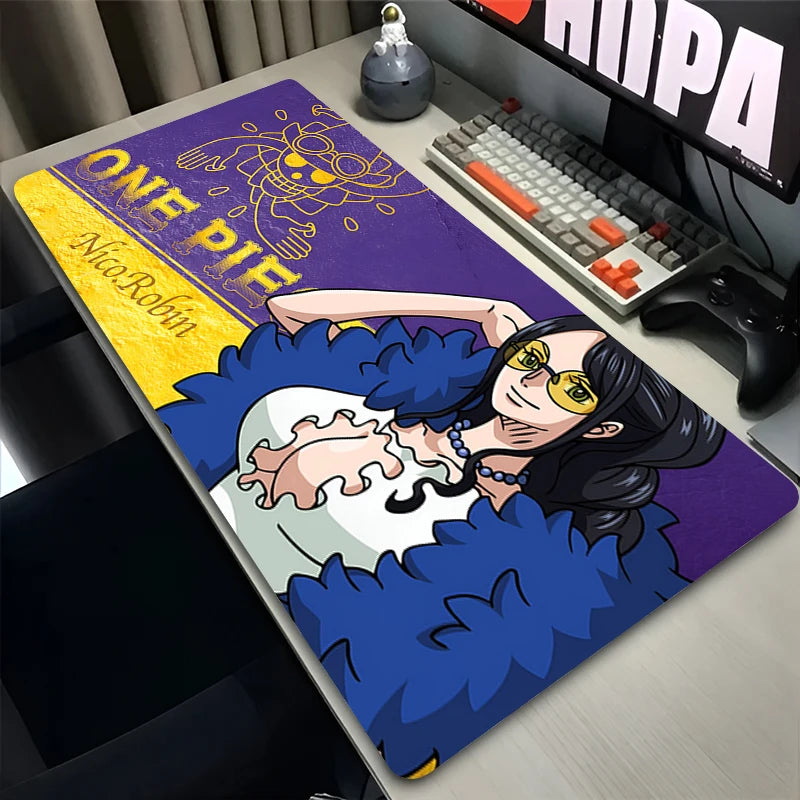 Anime Mouse Pad Gamer Computer Accessories Desk Mat O-one P-piece Nico Robin Playmat Gaming Office Deskmat Mousepad Large Carpet